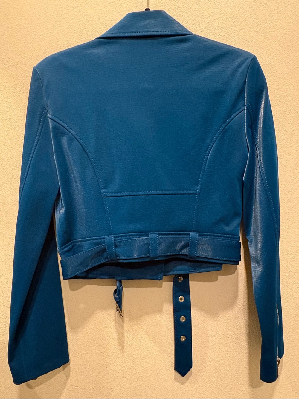 Cinq à Sept . Blue Embossed Moto Jacket . Sz.XS . NWT 🧿 - Picture 8 of 9